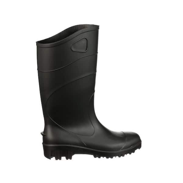Heartland Men's 15 in. All-Purpose PVC Rubber Boot- Black Size 11 - The Home Depot