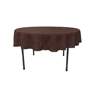 72 in. Brown Polyester Poplin Round Tablecloth