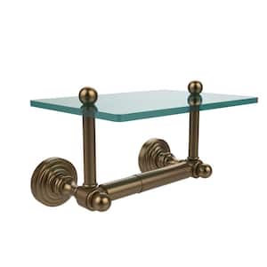 Waverly Place Collection Double Post Toilet Paper Holder with Glass Shelf in Brushed Bronze