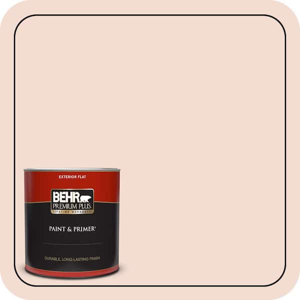 BEHR PREMIUM PLUS 1 qt. #220E-1 Tantalizing Tan Flat Exterior Paint & Primer