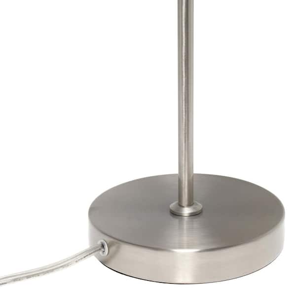 Curved Table Lamp With Dome Shade Lht, Curve Brushed Steel Table Lamps