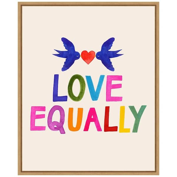 Amanti Art 16 in. x 19.62 in. Love Loudly II Valentine's Day Holiday Framed Canvas Wall Art