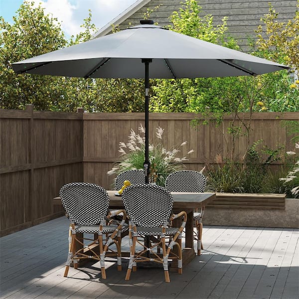 4' patio umbrella 10 FT Patio Offset Umbrella Outdoor Cantilever Umbrella, 24 Month Fade   Eco Trade Company
