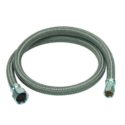 BrassCraft 3/8 in. Compression x 1/2 in. FIP x 20 in. Braided Polymer ...