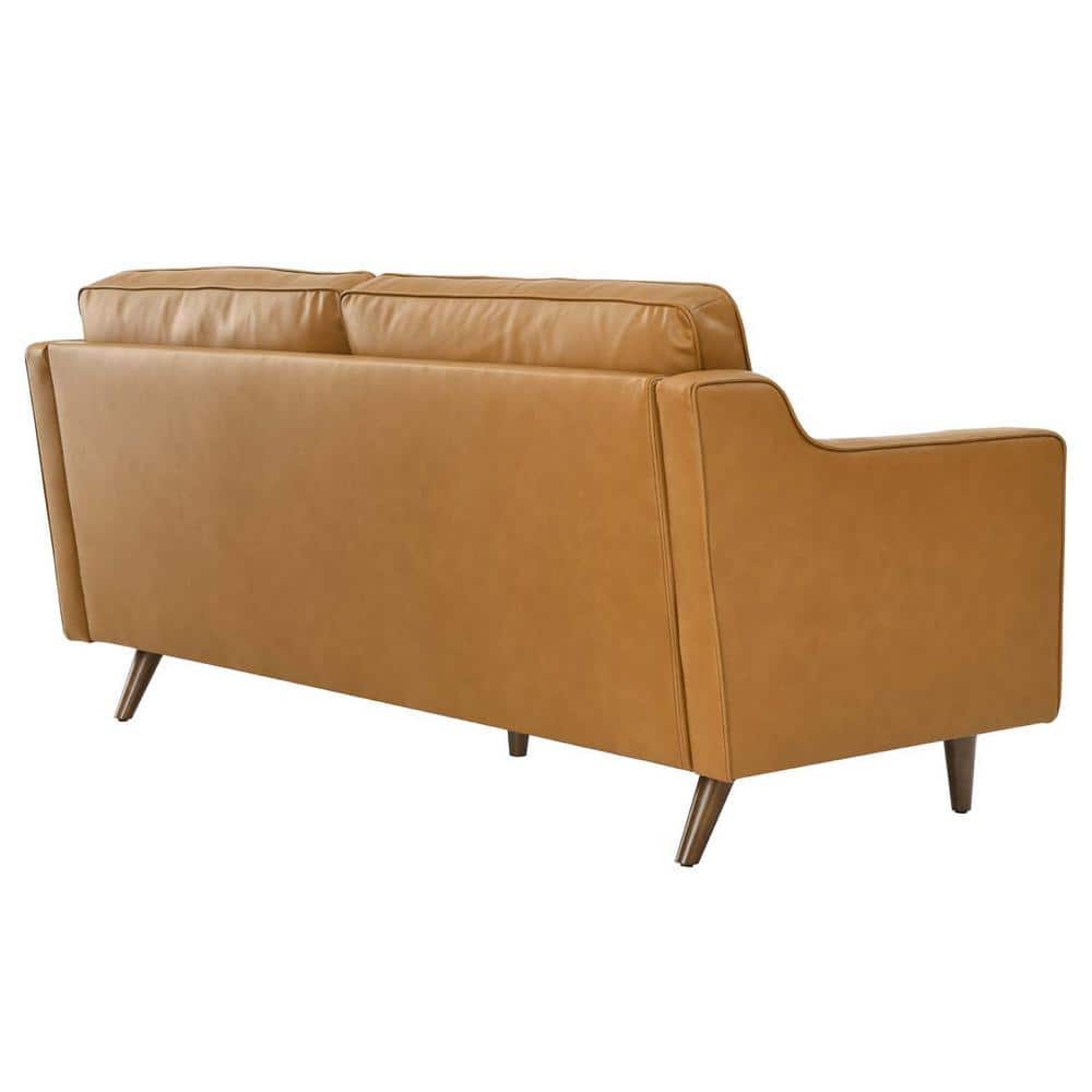 Impart 71'' Tan Genuine Leather Track Arm Sofa