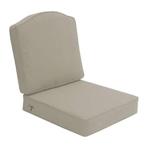 Laurel Oaks 23.75 in. x 21.5 in. Outdoor Lounge Chair Cushion in Putty (2-Pack)