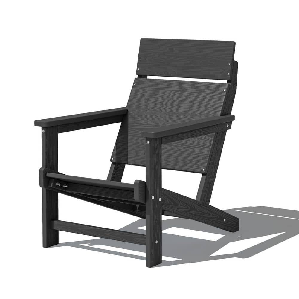HDPE Grey Adirondack Chair-Panel-Back All-Weather Heavy Woodgrain for Garden, Poolside and Deck price history on PriceWatchPro