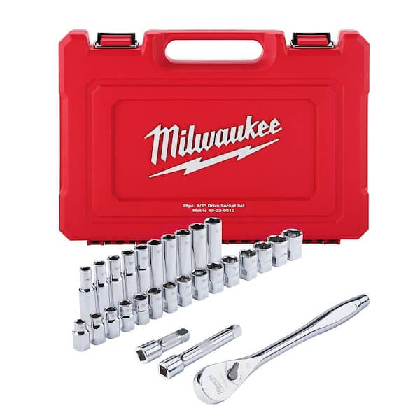 Milwaukee 1/2 in. Drive Metric Ratchet and Socket Mechanics Tool