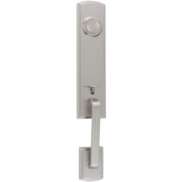 Italian Collection Briona Satin Nickel Dummy Door Handleset with Artino Interior Left-Hand