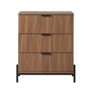 Mid-Century Modern Mocha Wood 28 in. Chest of Drawers