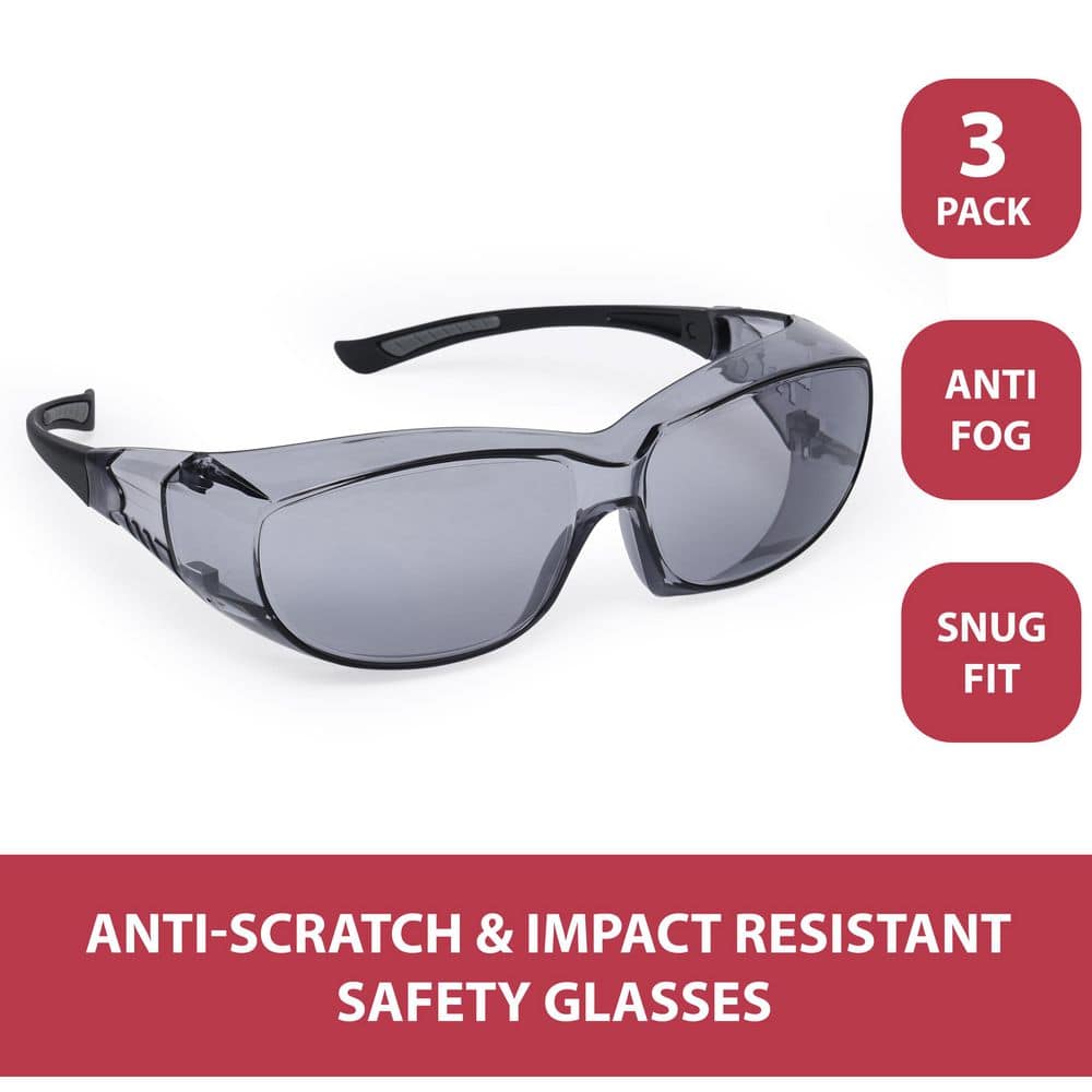 BISON LIFE Gray, PrimeX, Black, Gray Lens Color Temple Safety