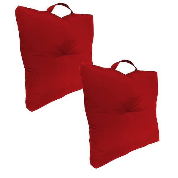 Jordan Manufacturing 20 in. W x 20 in. H x 5 in. T Square Tufted Outdoor Floor Cushion in Timeless Ablaze (2-Pack)