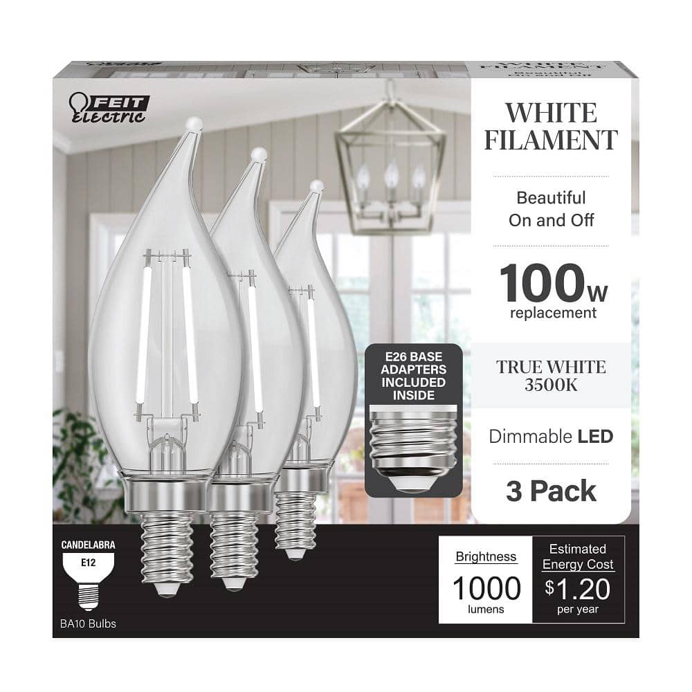 Reviews for Feit Electric 100W Equivalent BA10 E12/E26 Candelabra ...