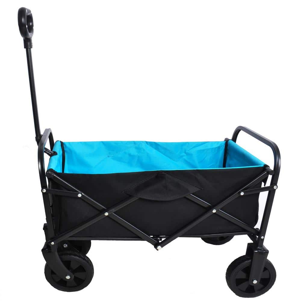 12.63 cu. ft. Mini Fabric Steel Folding Wagon Shopping Beach Garden Cart, B