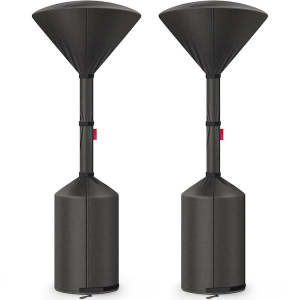 87-92 in. Black Waterproof Patio Heater Covers, Tear-Resistant Winter Outdoor Protection 2-Pack