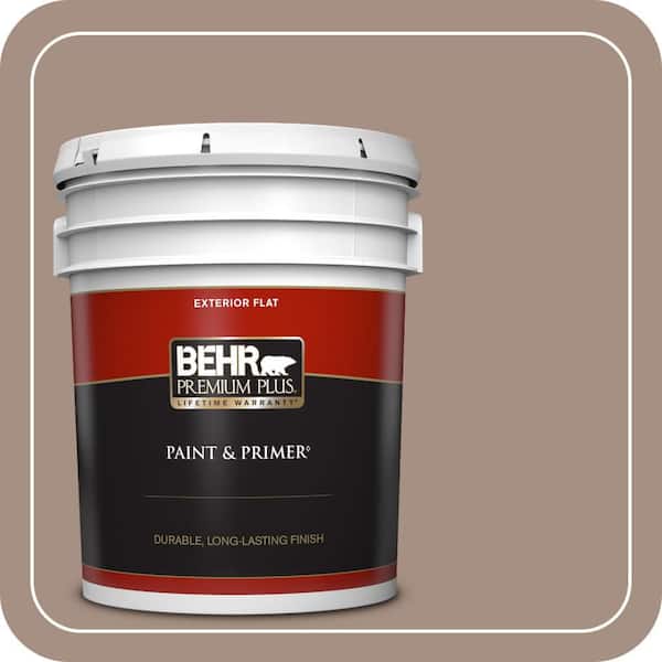 BEHR PREMIUM PLUS 5 gal. #ECC-56-1 Beach Cabana Flat Exterior Paint & Primer