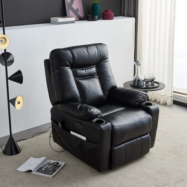 black fabric recliner chair