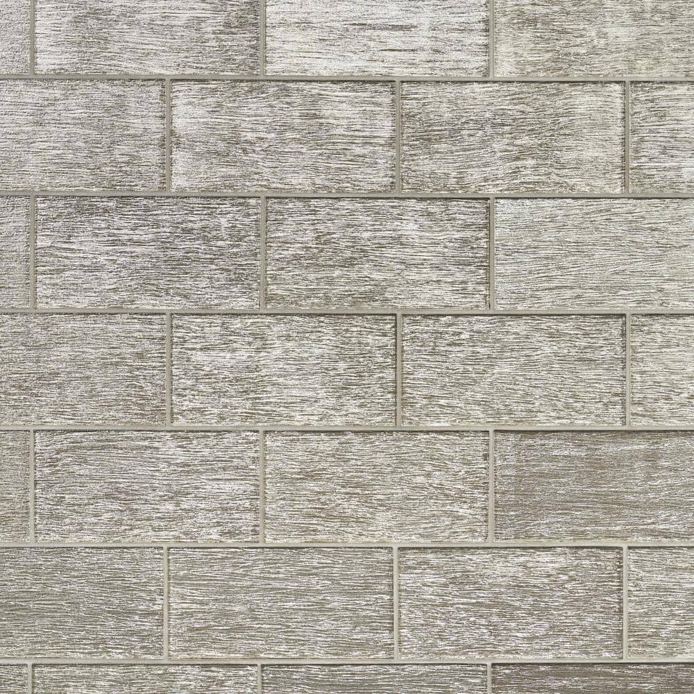 Salvatore Polished Gold Glass Subway Wall Tile 4-in x 8-in