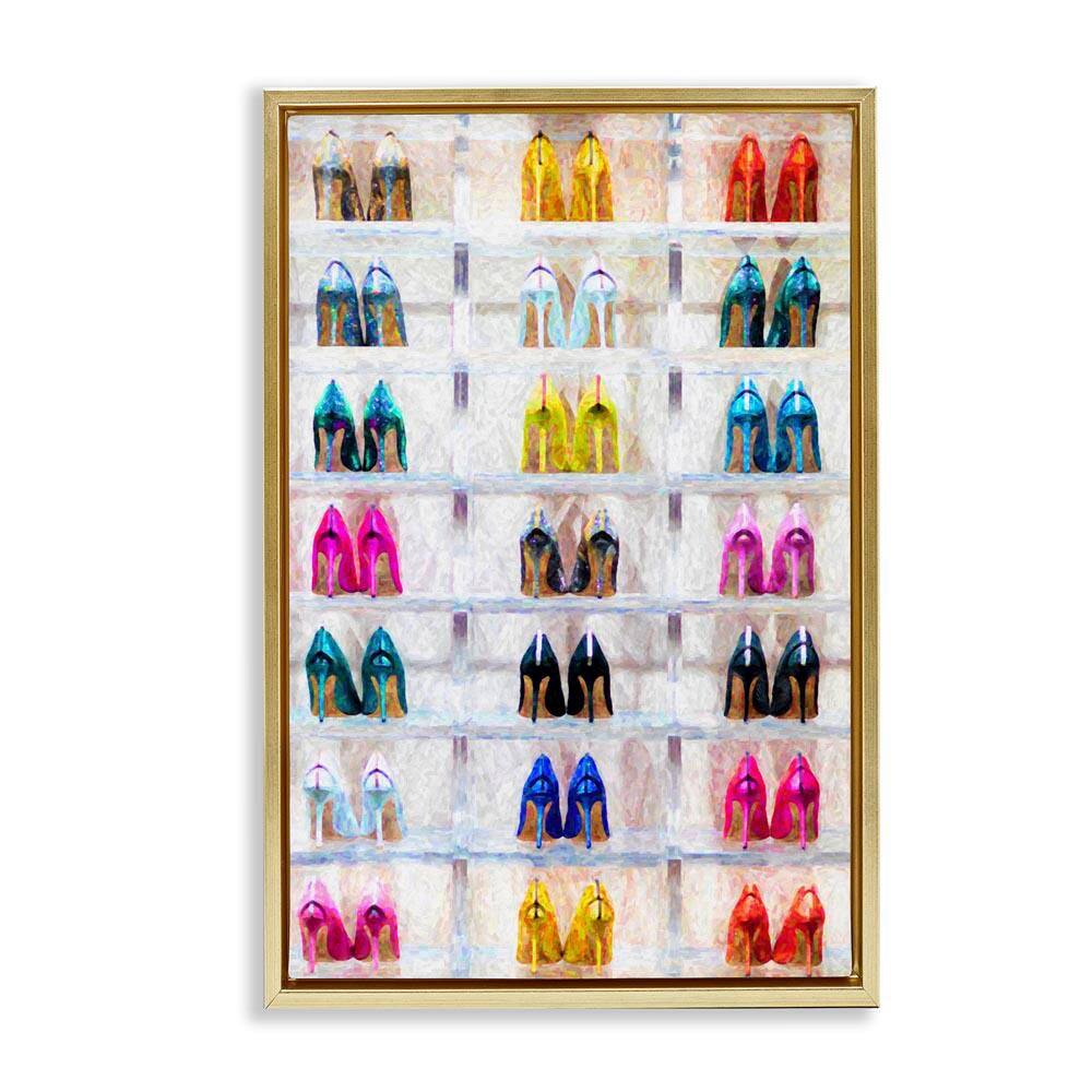 Stupell Industries Arranged High Heels by Graffi tee Studios Gold Stupell Industries Arranged High Heels by Graffi tee Studios Gold