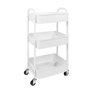 3-Tier Rolling Utility Cart with Caster Wheels, Easy Assembly, for Kitchen, Bathroom