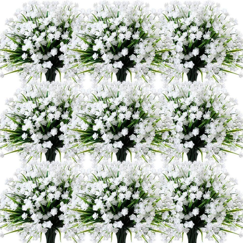 40 Bundles 12.6 in. White Indoor/Outdoor Artificial Tropical