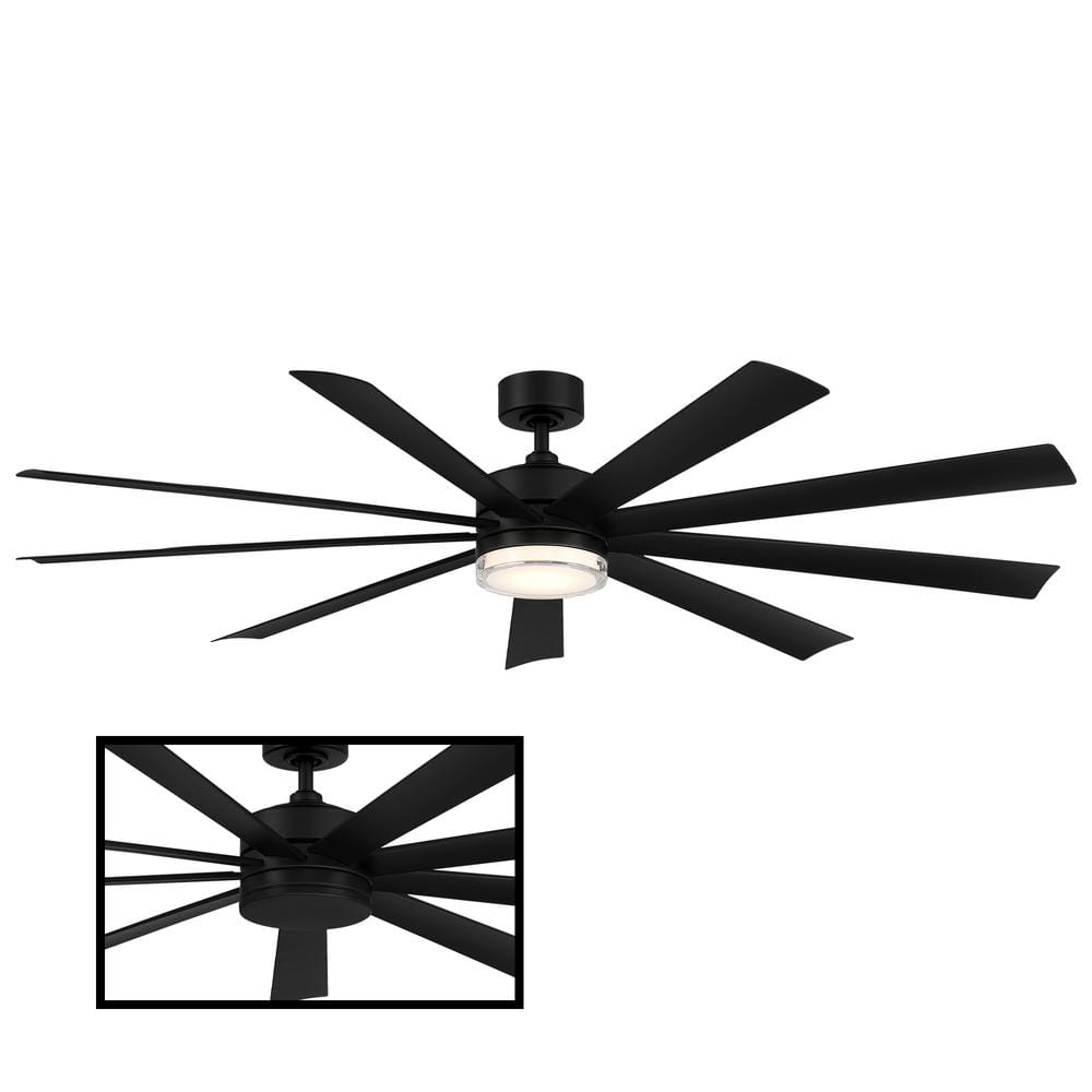Wynd XL 72" Matte Black Smart Ceiling Fan with LED Light and Remote