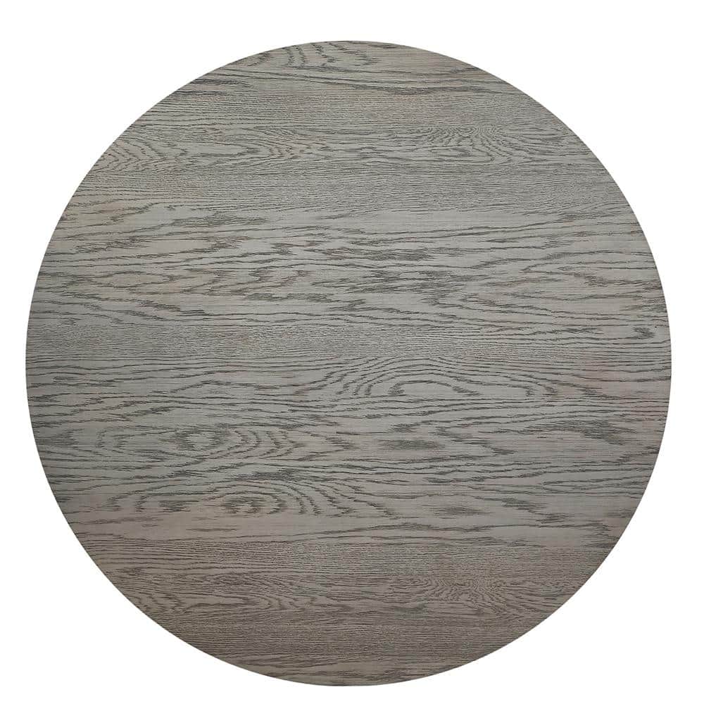 48" Contemporary Transitional Round Dining Table in Washed Gray
