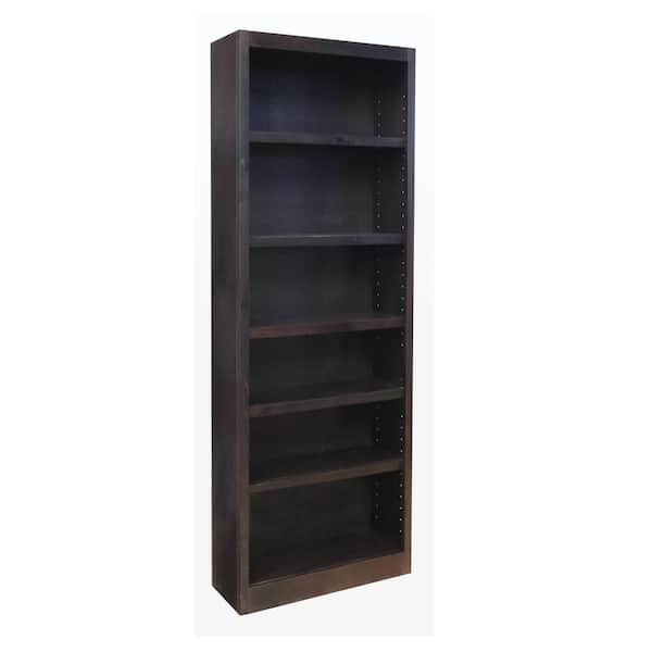 Concepts In Wood 84 in. Espresso Wood 6-shelf Standard Bookcase with Adjustable Shelves