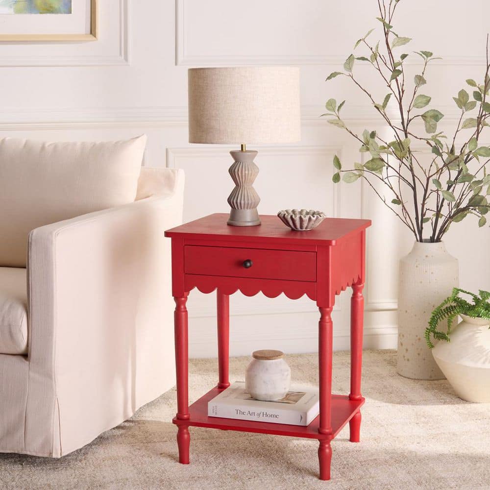 Haven 18.9 in. Red Rectangle Wood End Table price history on PriceWatchPro