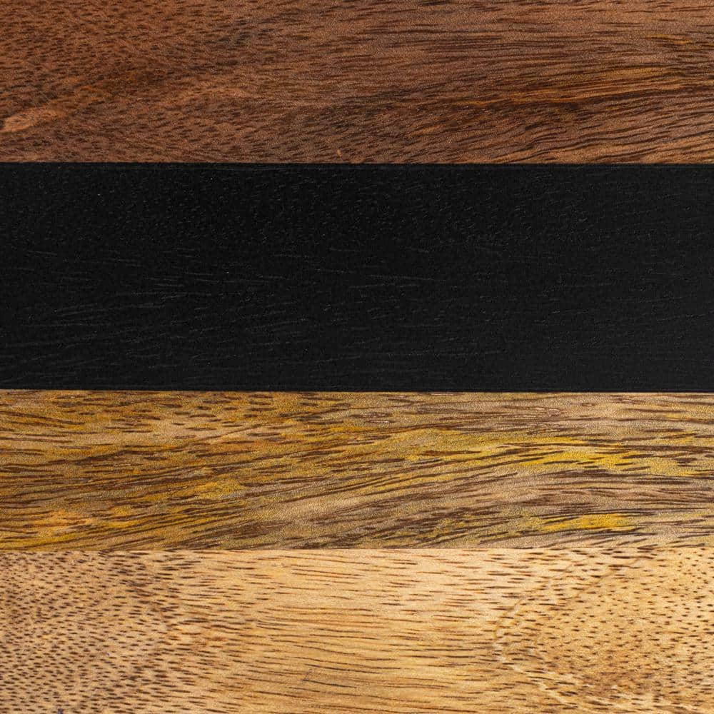 Natural and Black Mango Wood Rectangular Cheese and Cutting Board