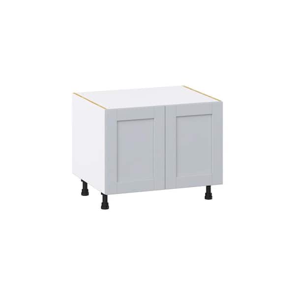 J COLLECTION Milton 30 in. W x 24 in. D x 34.5 in. H Assembled Shaker Apron Front Sink Base Kitchen Cabinet in Light Gray
