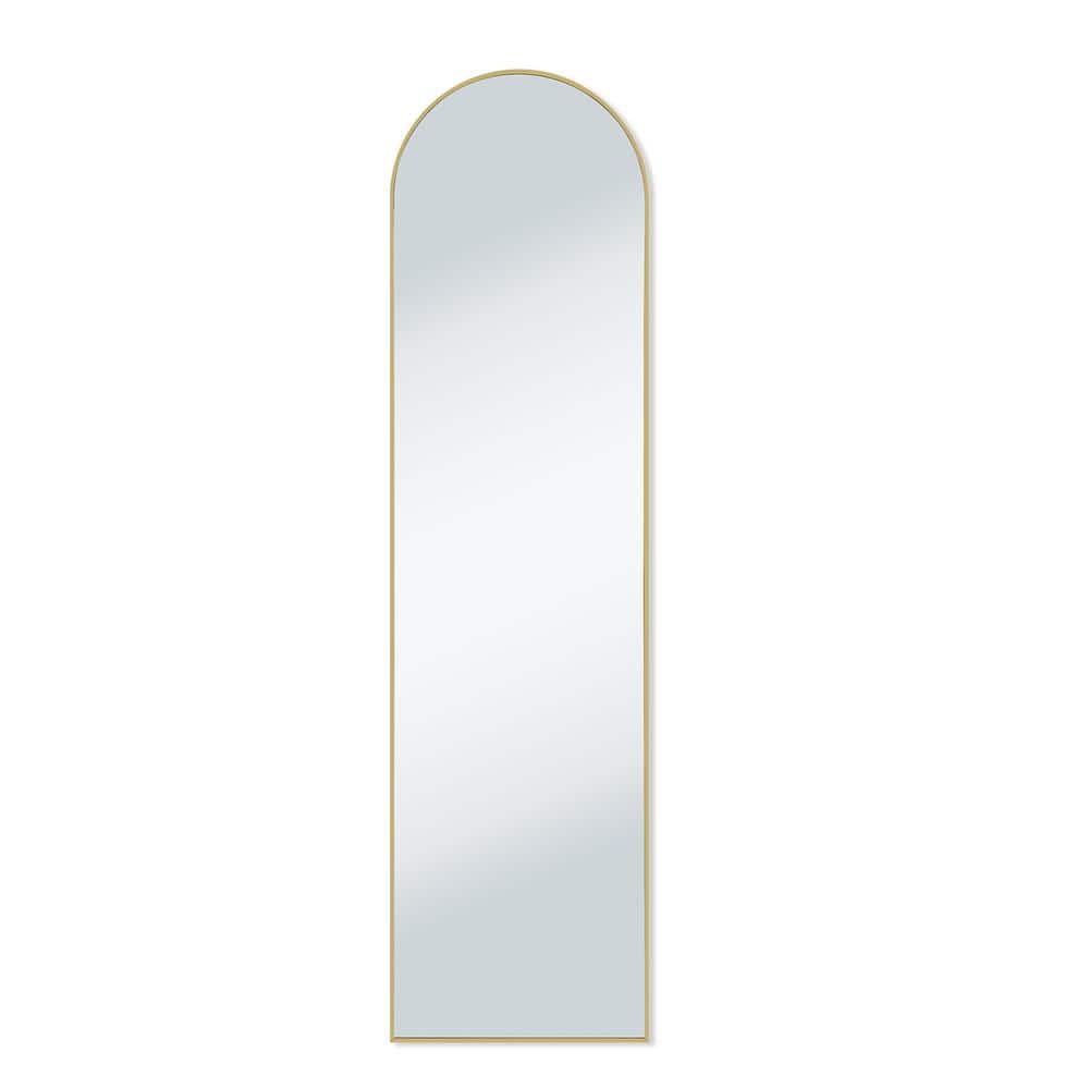16 in. W x 59 in. H Rectangular Arched Gold Aluminum Alloy Framed Full Leng
