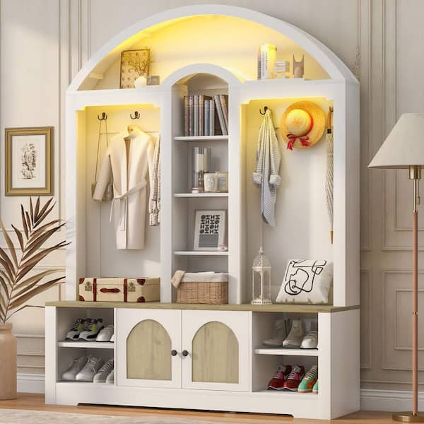 Harper & Bright Designs White Unique Curved Design Multi