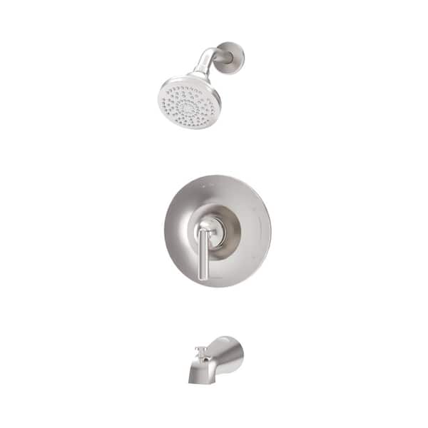 Birch HydroMersion Single Handle Tub and Shower Faucet Trim Kit in Satin Nickel 1.5 GPM (Valve Not Included)