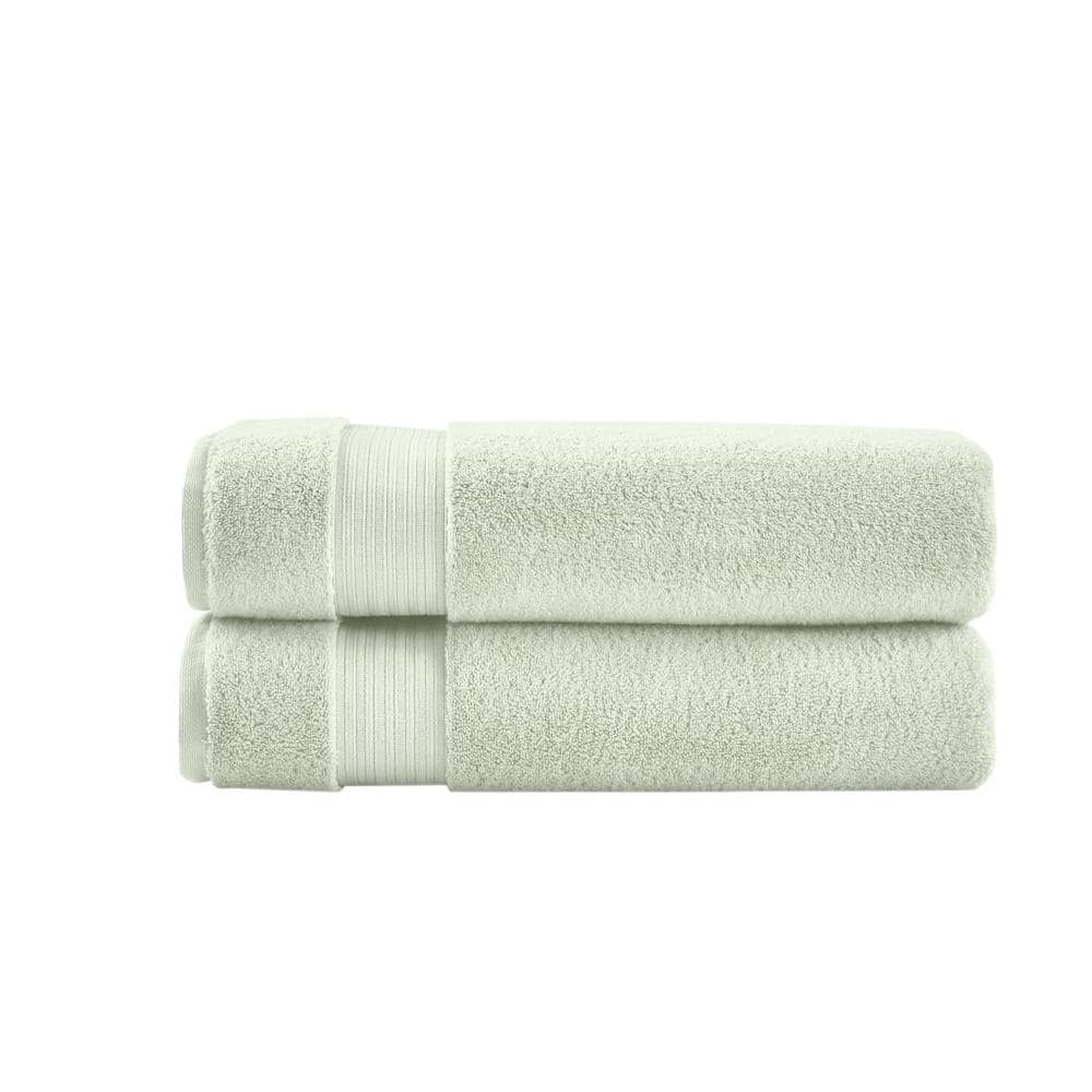 Home Decorators Collection Egyptian Cotton Watercress Green Bath Sheet (Set of 4)