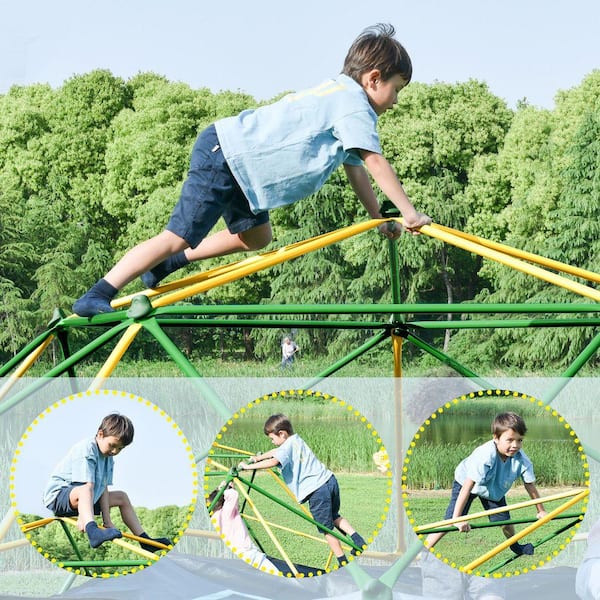 Jushua 13 ft. Geometric Dome Climber Play Center, Kids Climbing