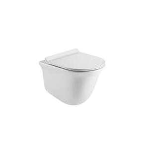 Lily Wallhung Elongated Toilet Bowl with Soft Close Seat in White