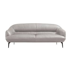 Leonia 88 in. W Slope Arm Leather Upholstery Straight Sofa in Taupe Gray
