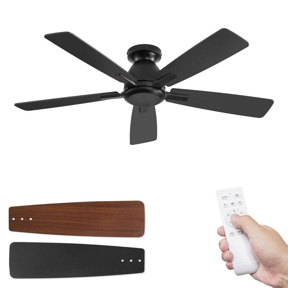 46 in. Smart Indoor/Covered Outdoor Black 6-Speed Ceiling Fan with Remote/ Quiet DC Motor for Living Room Bedroom price history on PriceWatchPro