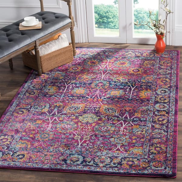 Granada 2 ft. x 3 ft. Fuchsia/Multi Abstract Ornate Area Rug