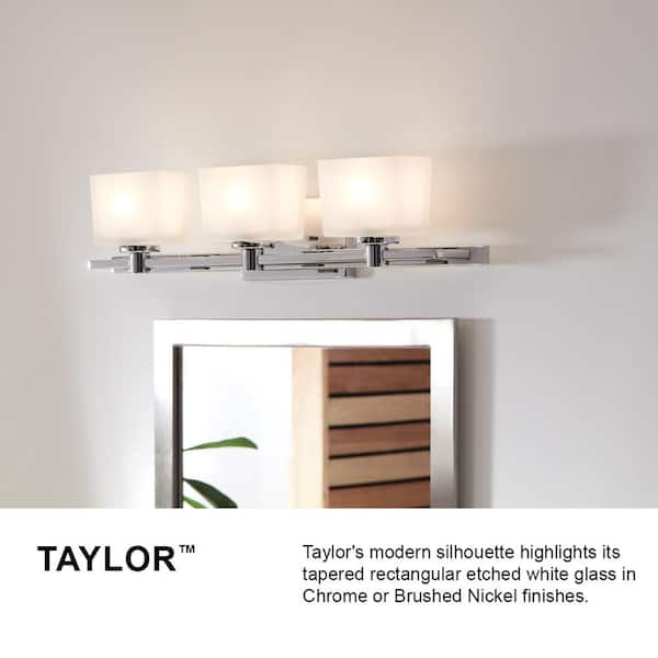 Taylor 3-Light Chrome Interior Bath Bar Light