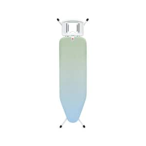 Soothing Sea Blue with White Frame (Non-Electric) Metal Fold Out (No Swivel) Ironing Board Size B (49 in. x 15 in.)