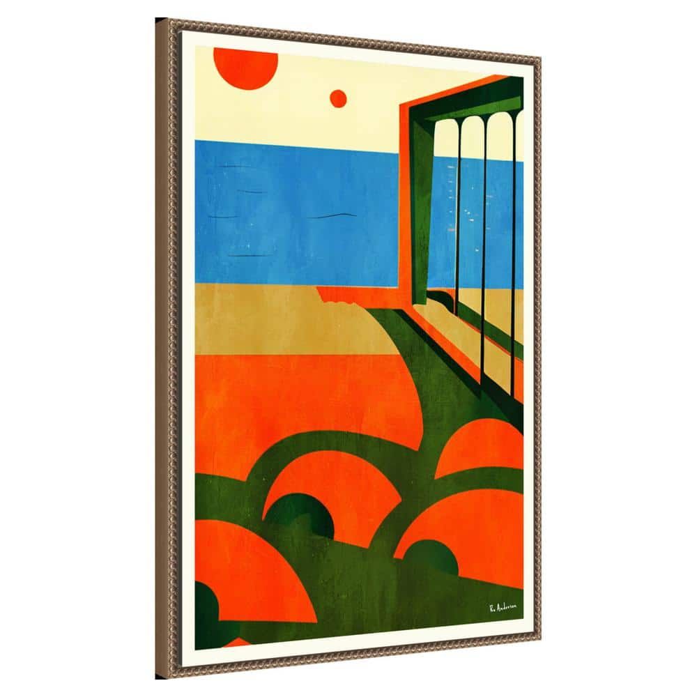 Large Abstract Beaded Framed Canvas Wall Art in Vibrant Colors