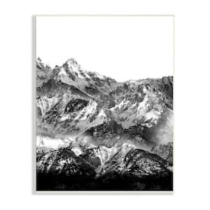 Snow Cap Mountain High Contrast Black White Landscape by Shelley Lake Unframed Print Nature Wall Art 10 in. x 15 in.