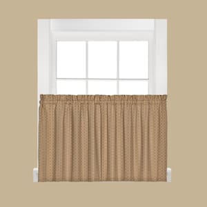 Tan Buffalo Check Rod Pocket Curtain - 5 in. W x 24 in. L (Set of 2)