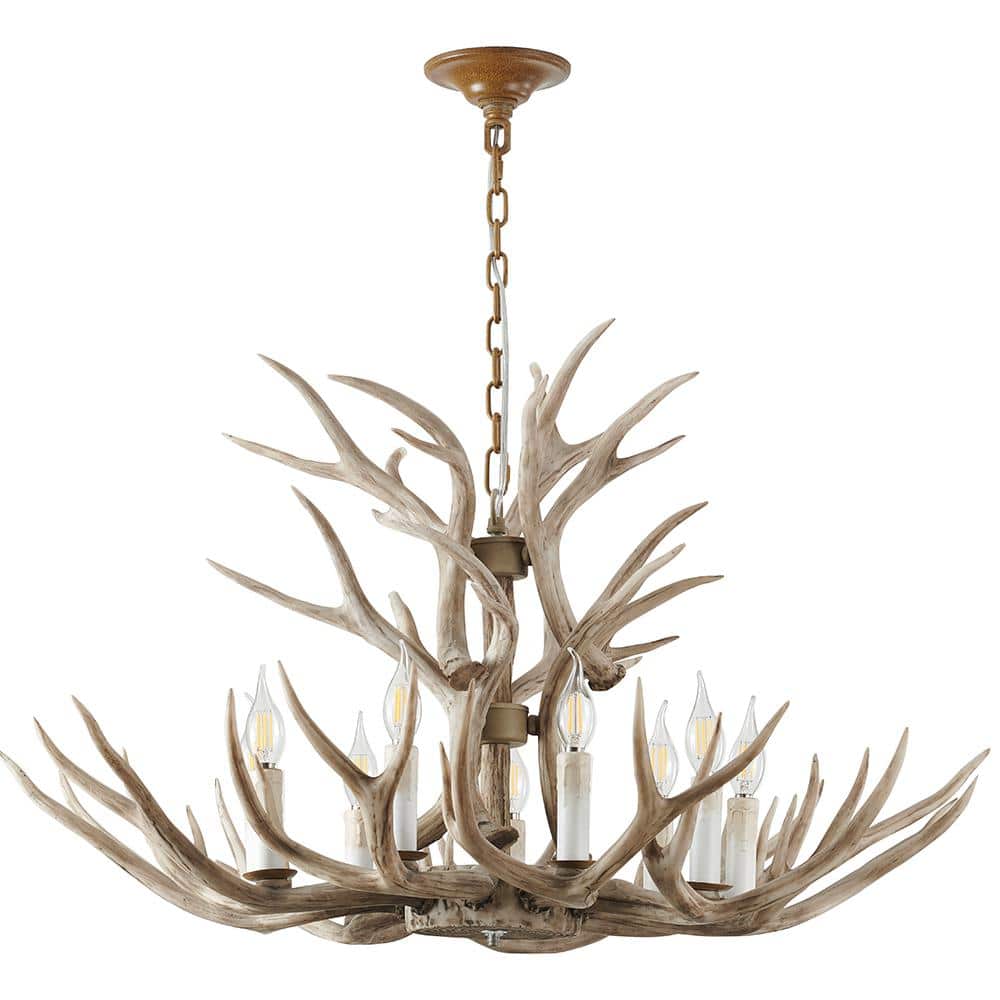 Araminta 9-Light Brown Woven Cylinder Chandelier Living Room with No Bulbs 