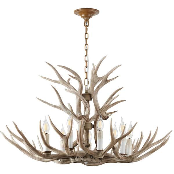 Unbranded Araminta 9-Light Brown Woven Cylinder Chandelier Living Room with No Bulbs Included
