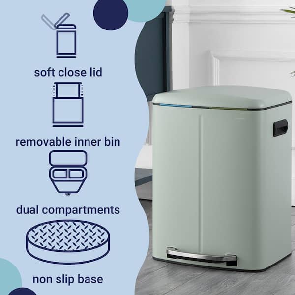 happimess Marco Rectangular 10.6-Gal. Double Bucket Trash