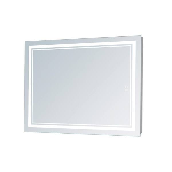 Dovelina 40 in. W x 32 in. H Modern Frameless Rectangular Wall Mounted Bathroom Vanity Mirror
