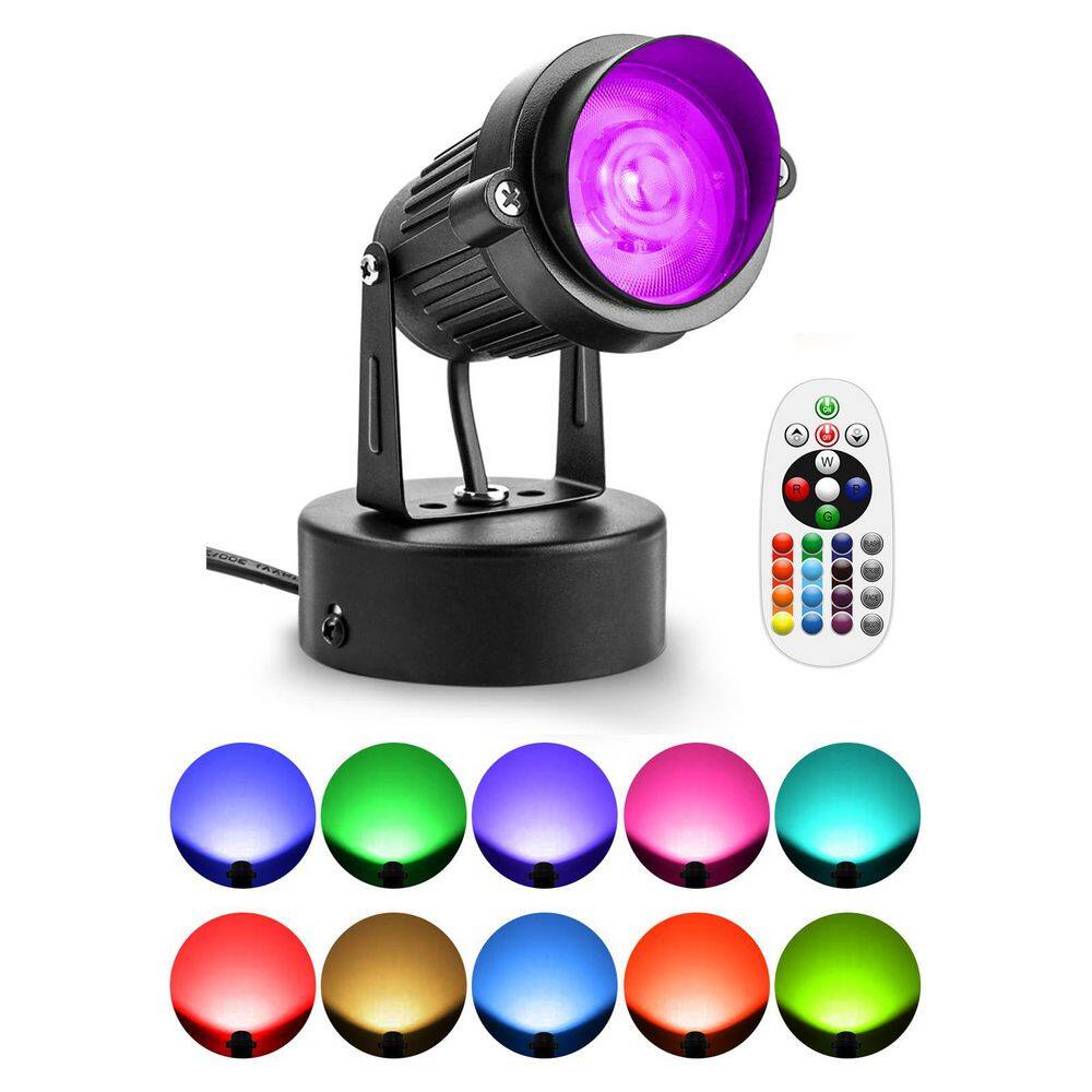 1000 Lumen Black Integrated LED Floodlight Color Changing Uplighting with Remote for Holiday price history on PriceWatchPro